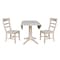 International Concepts Round 42 in Rd Top Pedestal Table, 2 Chairs, Unfinished, Ready to Finish, 42 in W, 42 in L, Wood K-42DPT-27-C36-2 - alternate 2
